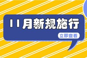 11月起，這些新規開始實施